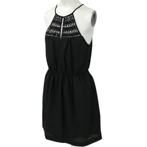 Express Crochet Beaded Top Black Dress | S